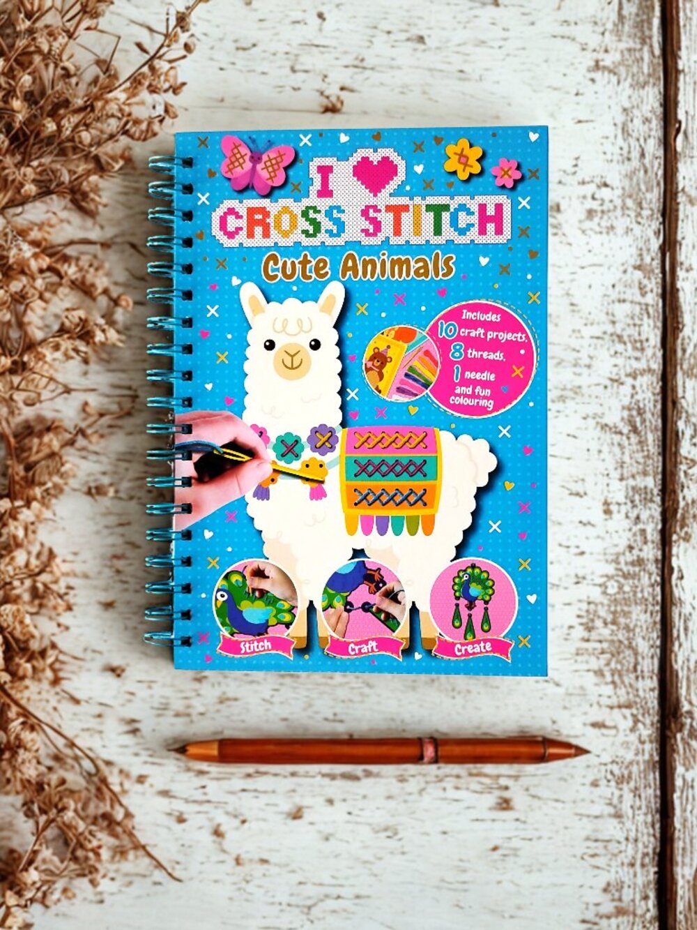 "I Love Cross Stitch Cute Animals" Learning Craft Book 10 Projects